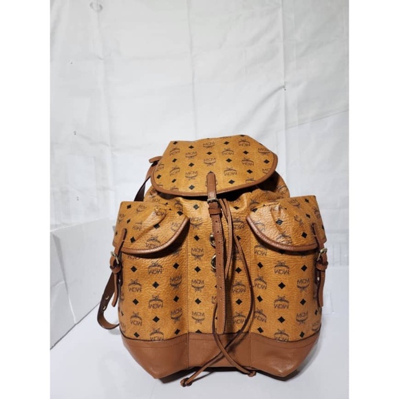 Authentic MCM Visetos Knapsack Heritage Double Pocket Backpack - Picture 3 of 16